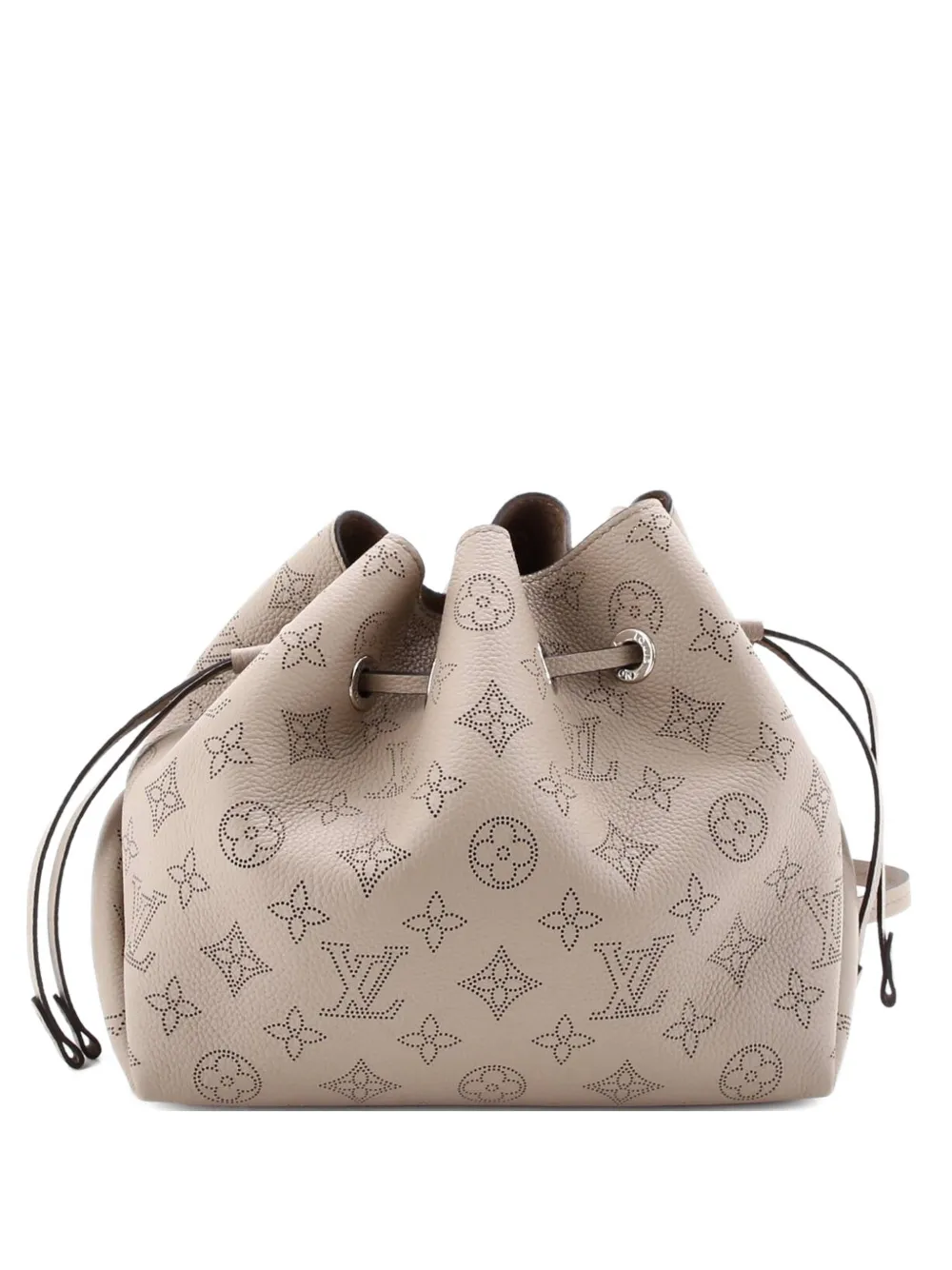 Click to view more detailed imagery on our partner's website Pre-owned Louis Vuitton Bella Mahina Leather Bucket Bag In Neutral