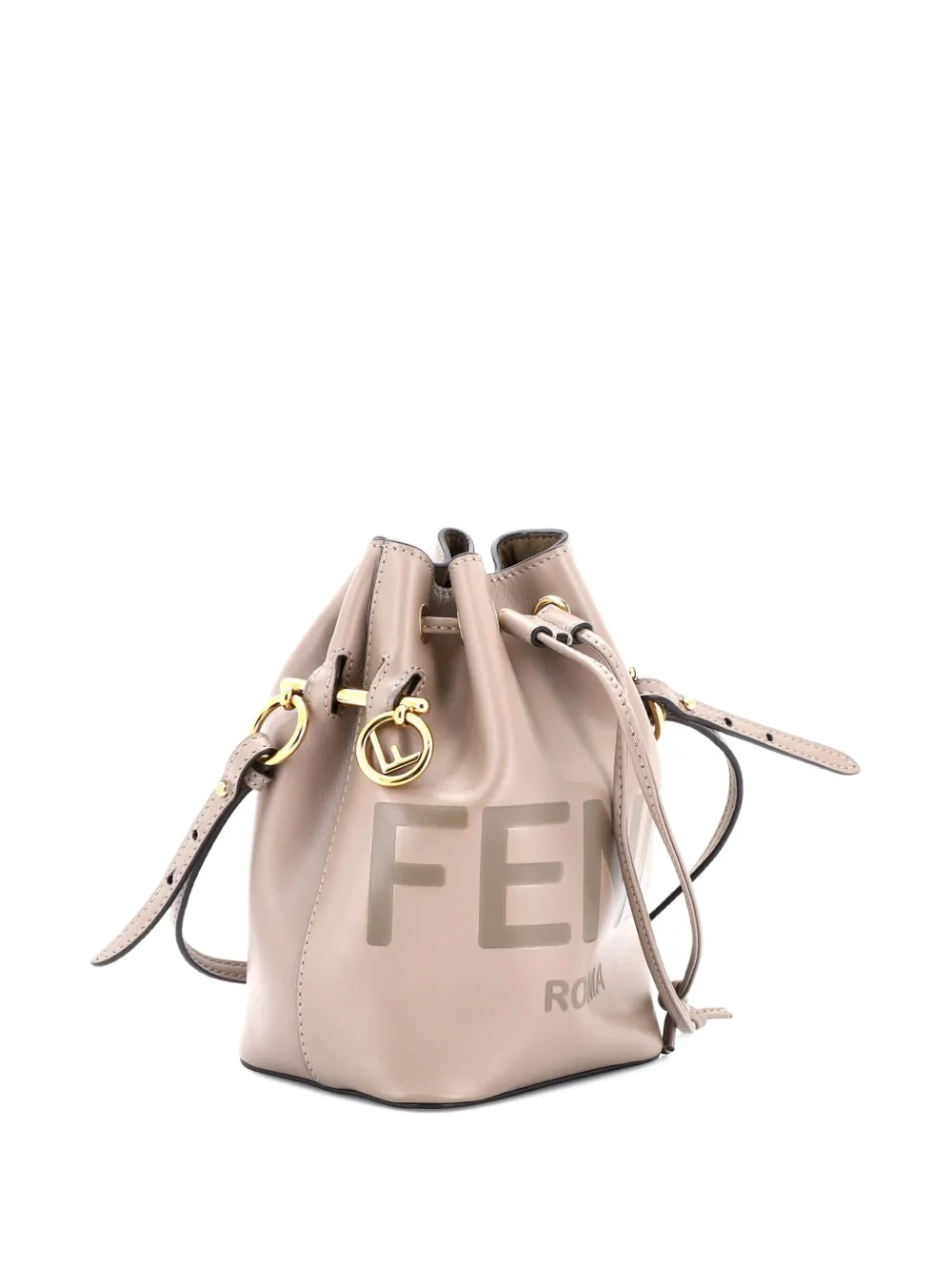 FENDI Pre-owned Logo Mon Tresor Leather Mini Bucket Bag In Brown
