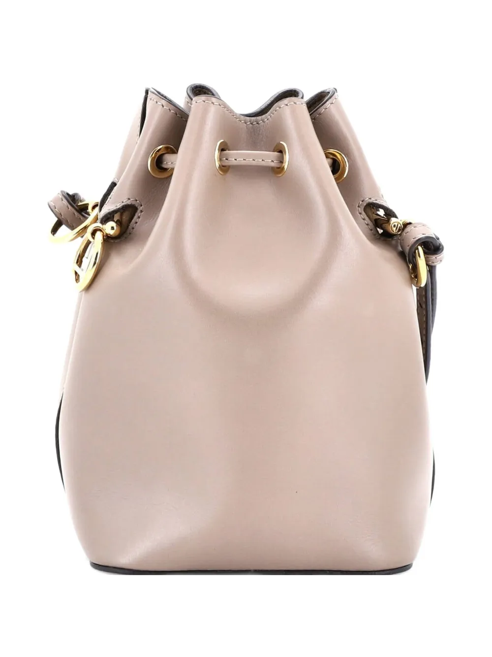 FENDI Pre-owned Logo Mon Tresor Leather Mini Bucket Bag In Brown