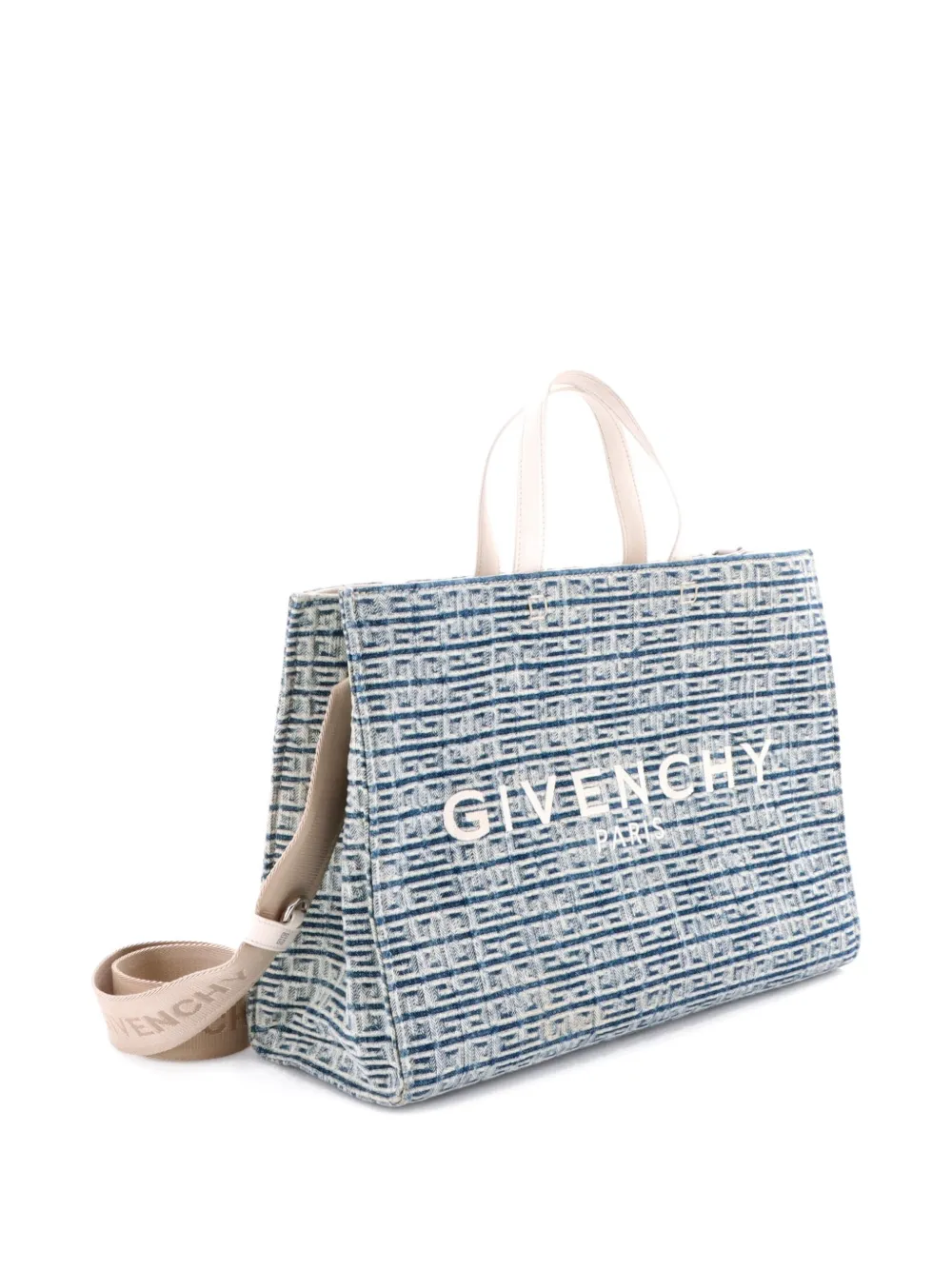 GIVENCHY Pre-owned G- 4g Denim Medium Tote Bag In Blue