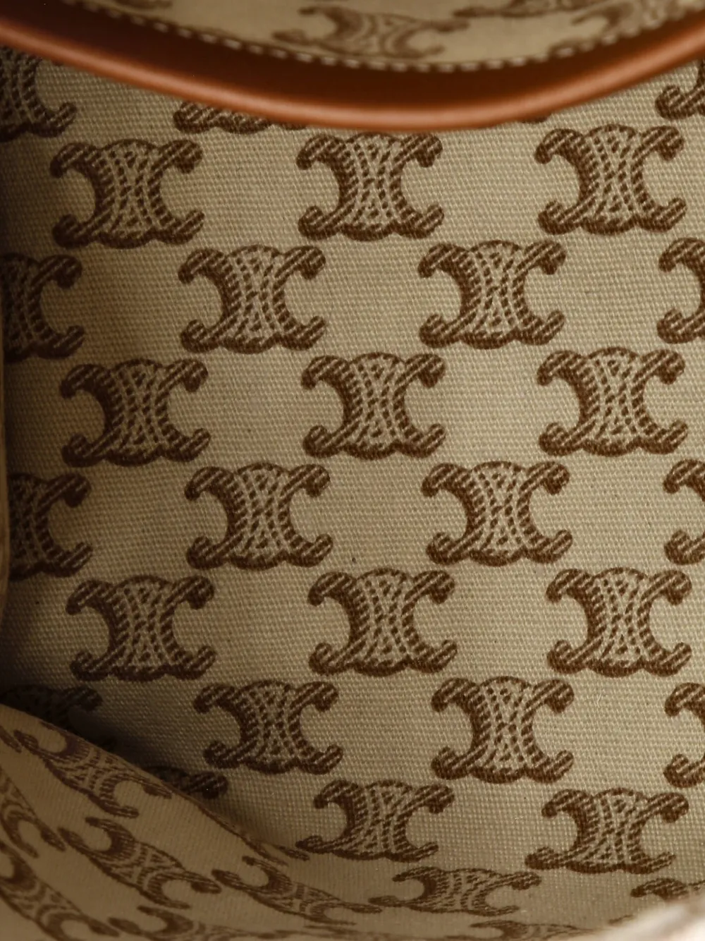 Pre-owned Celine Cabas Thais Triomphe Printed Canvas Small Tote Bag In Brown