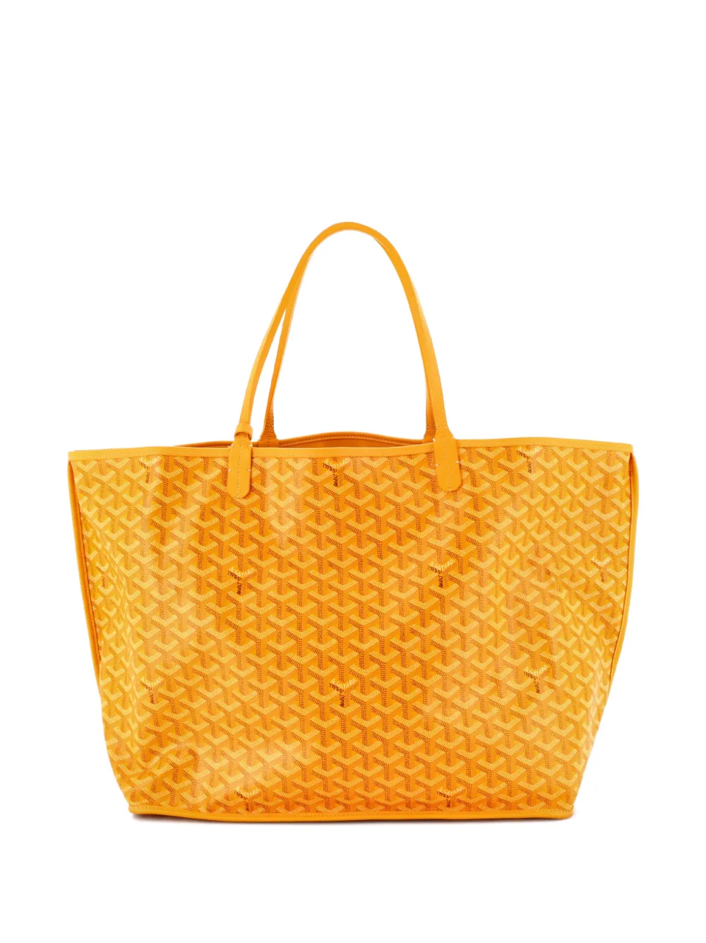 Pre-owned Goyard Anjou Reversible Coated Canvas Gm Tote Bag In Yellow
