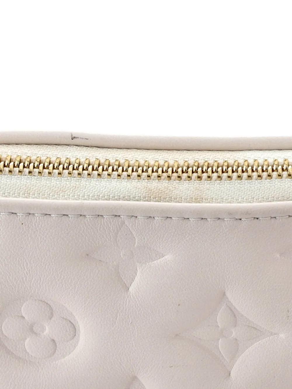 Pre-owned Louis Vuitton Coussin Bag Monogram Embossed Lambskin Pm Crossbody Bag In White