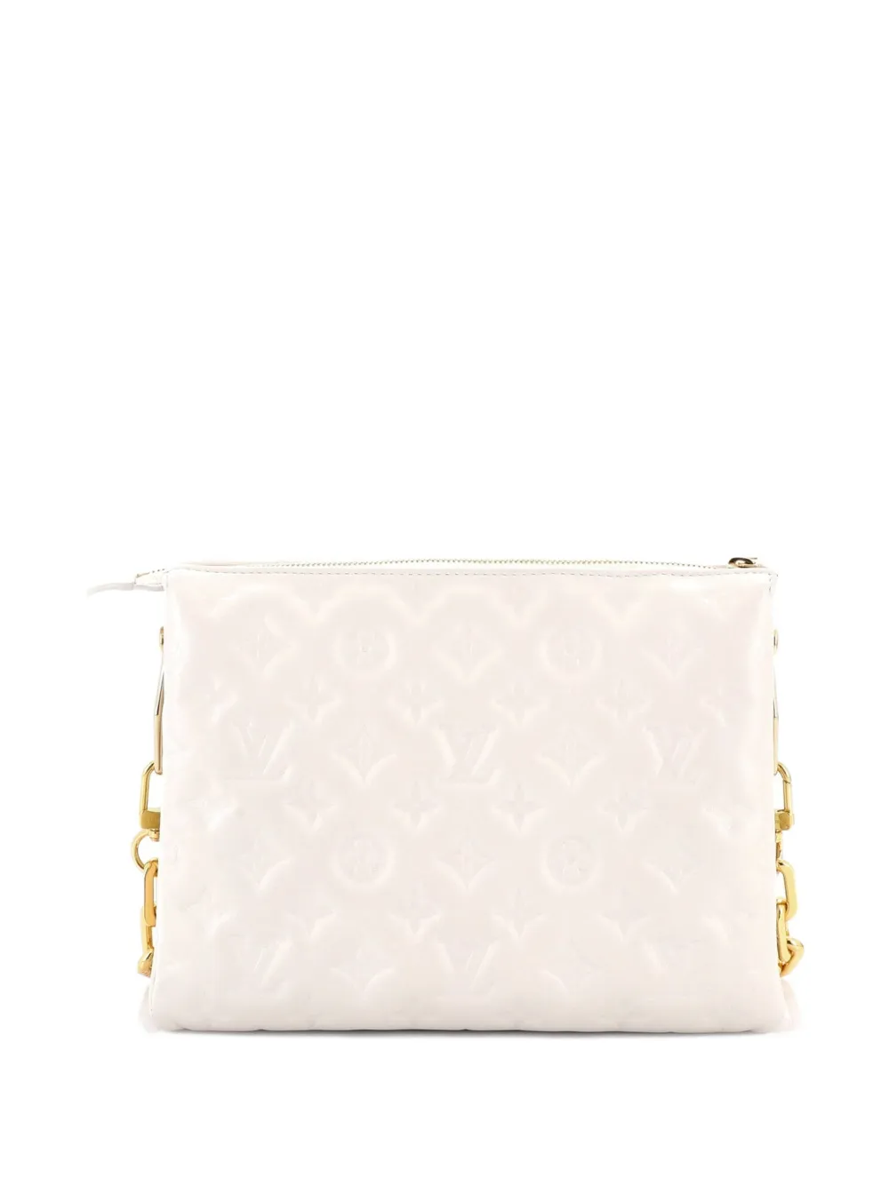 Pre-owned Louis Vuitton Coussin Bag Monogram Embossed Lambskin Pm Crossbody Bag In White