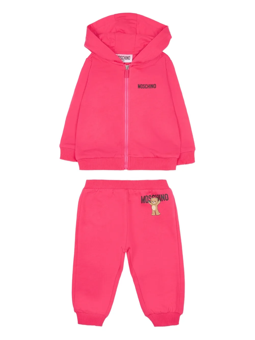 Moschino Kids ribbed-edges tracksuit - Rosa