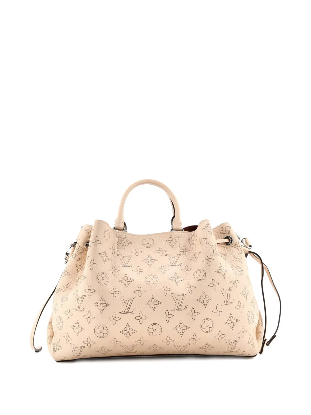 Pre-owned Louis Vuitton Bella Mahina Leather Tote Bag In Neutral
