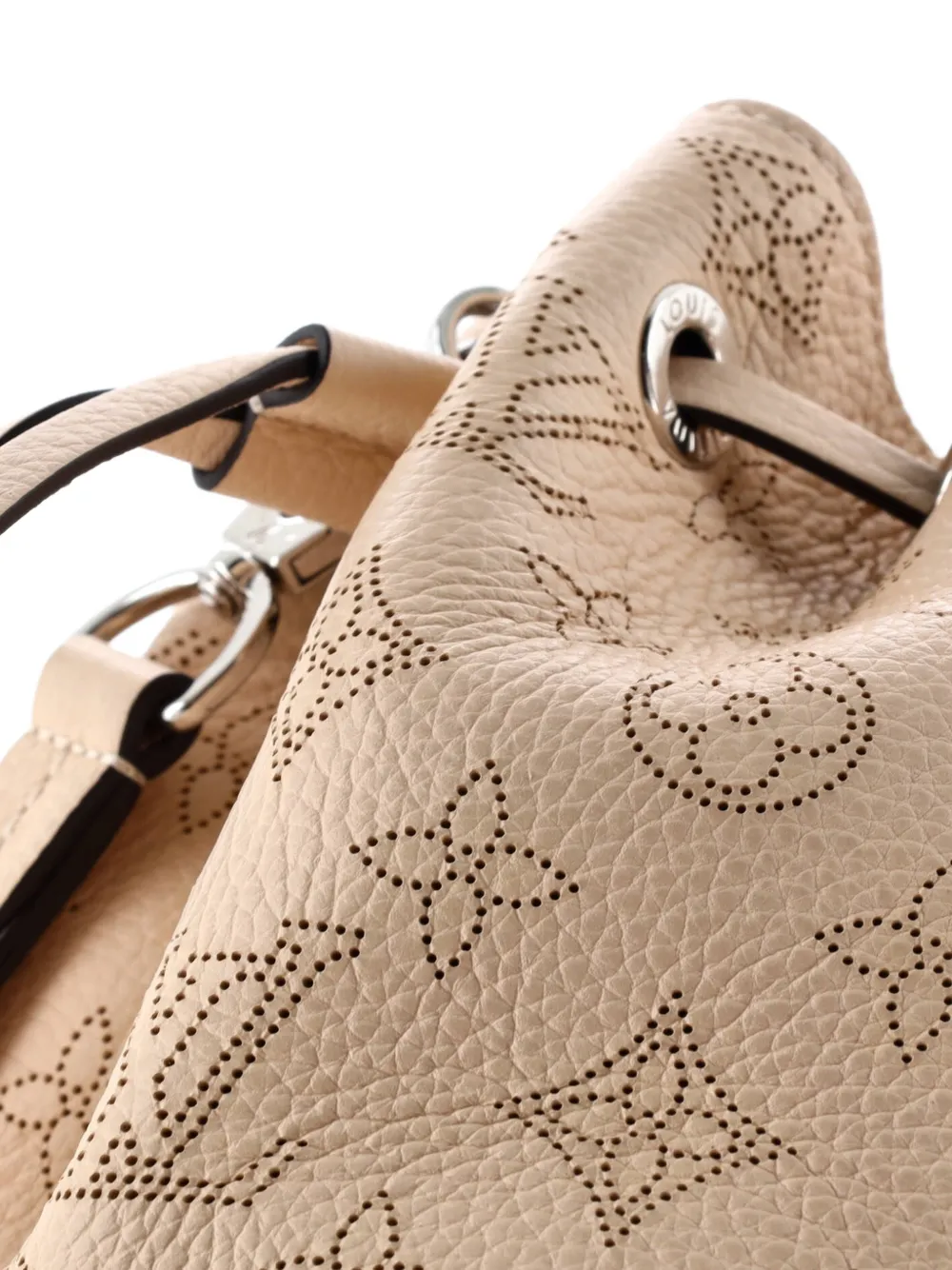 Pre-owned Louis Vuitton Bella Mahina Leather Tote Bag In Neutral