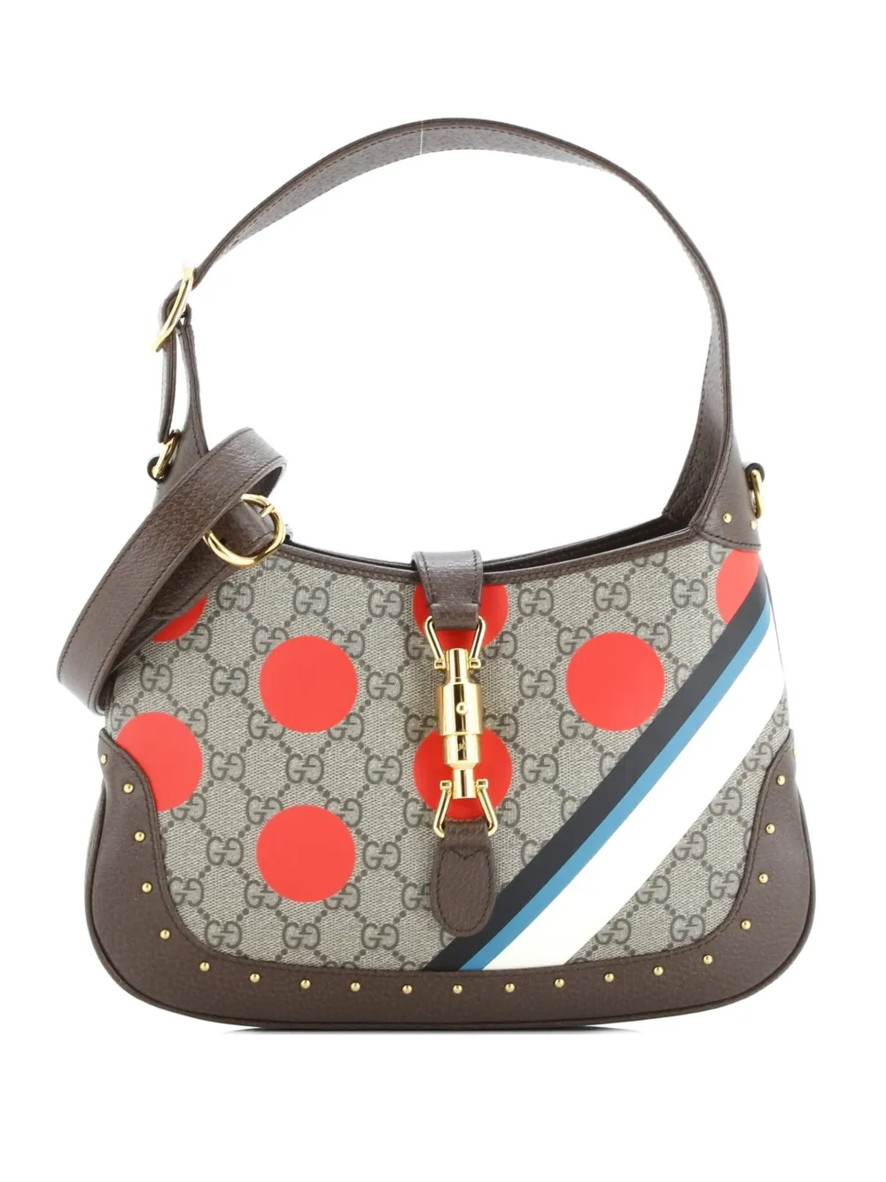 Pre-owned Gucci Jackie 1961 Printed Gg Coated Canvas Small Hobo Bag In Multi