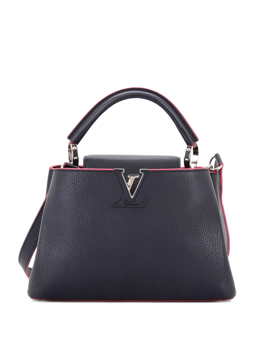 Pre-owned Louis Vuitton Capucines Bag Leather Bb Satchel In Blue