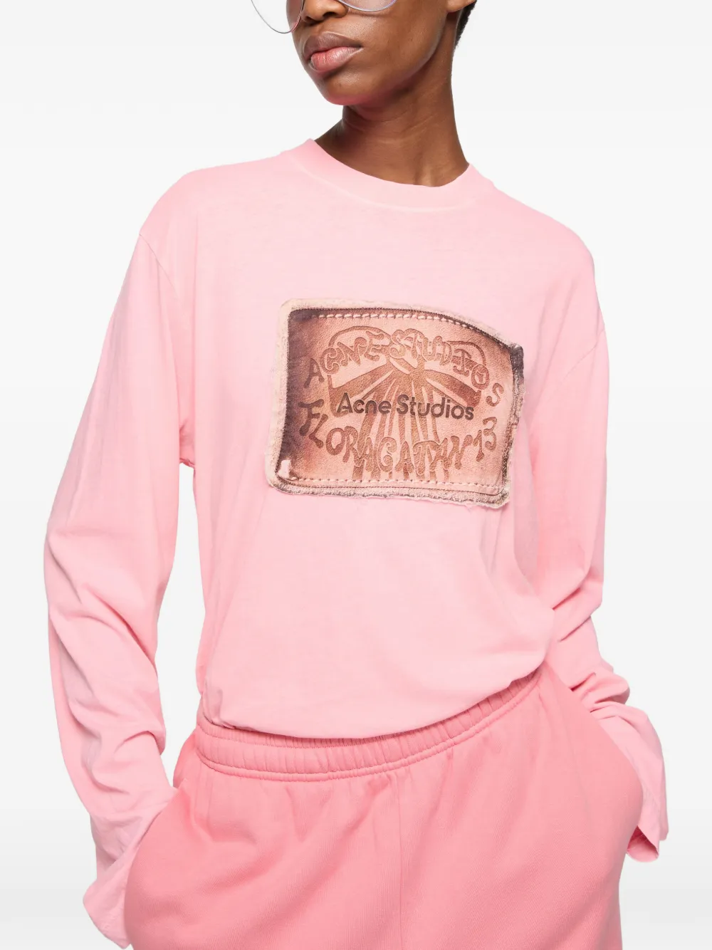 Acne Studios グラフィック ロングTシャツ | ピンク | FARFETCH JP