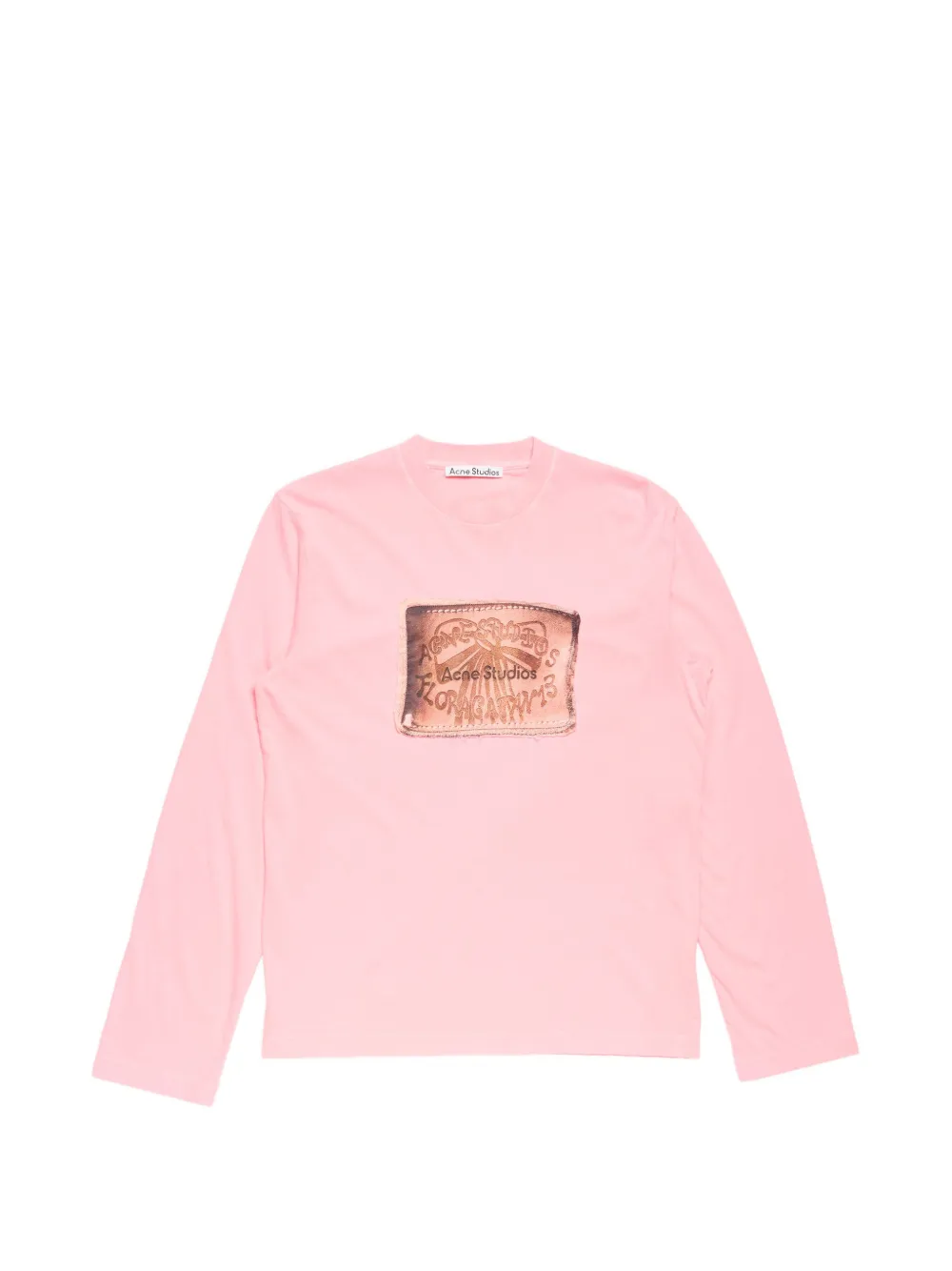 Acne Studios T-shirt met grafische print en lange mouwen Roze