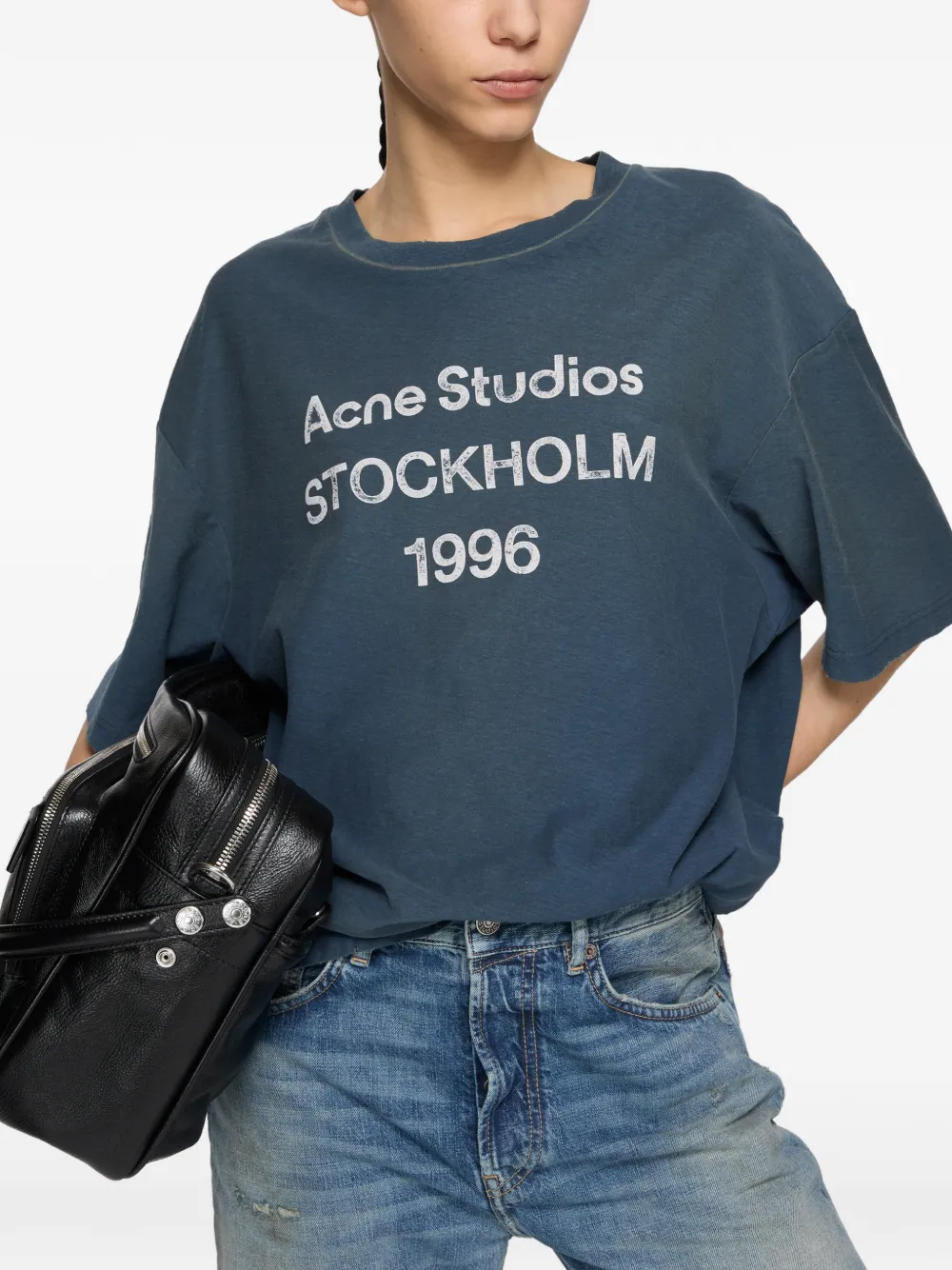 Acne Studios logo-print T-shirt - Blu