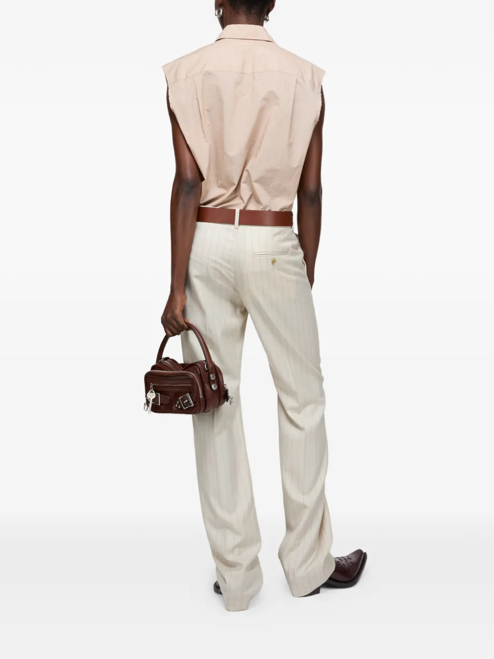  Acne Studios Wool Pinstripe Trousers - Neutrals 