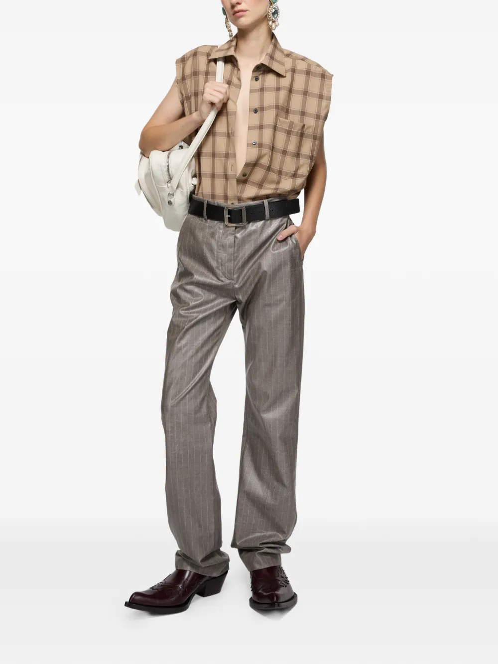 Acne Studios Broek met krijtstreep Grijs