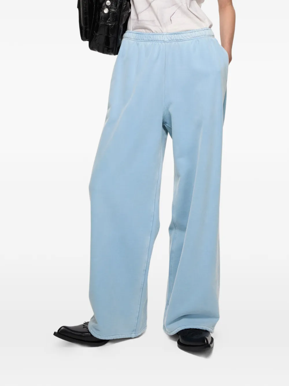 Acne Studios logo cotton trousers - Blu