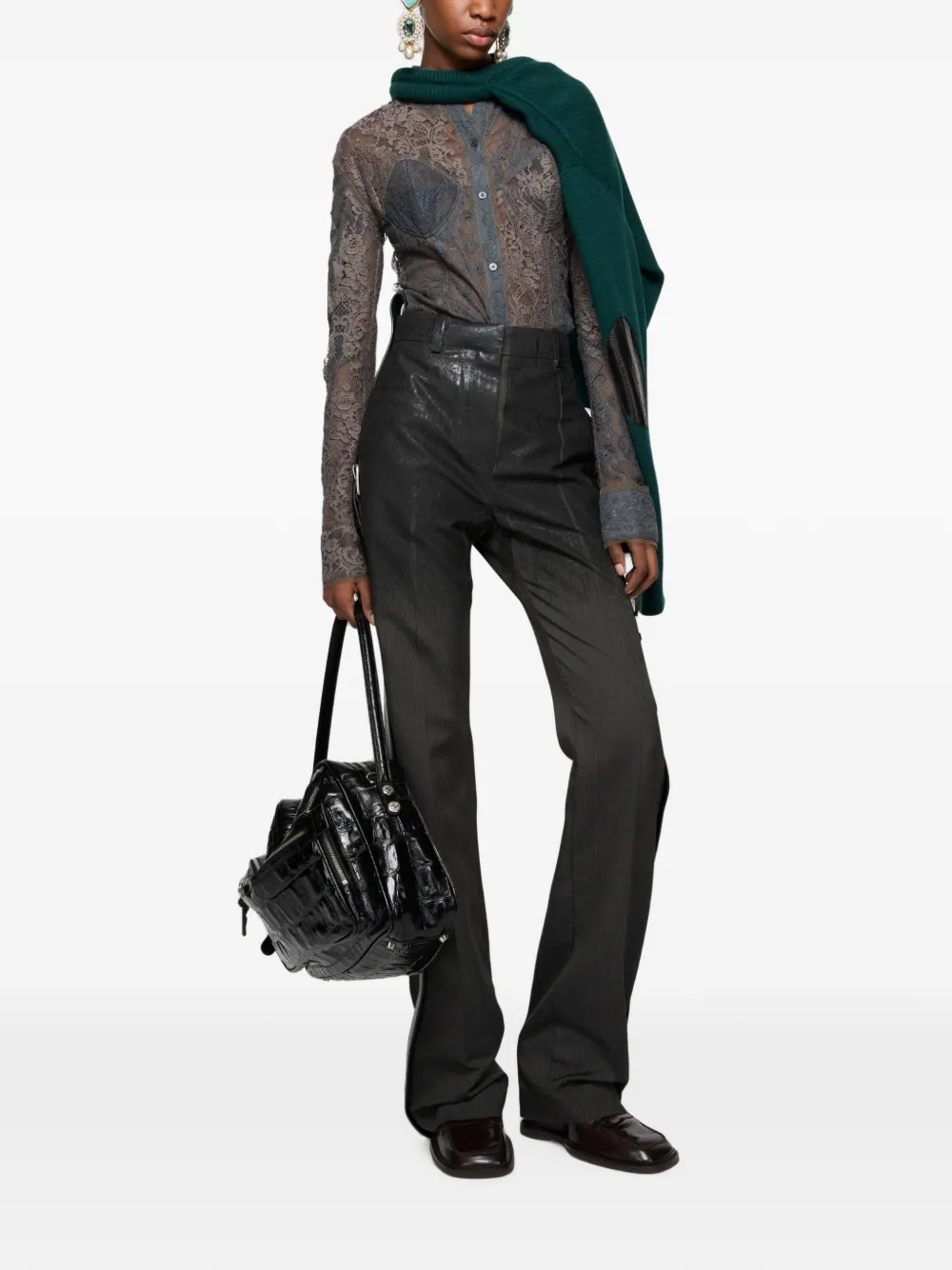 Acne Studios Tailored Degredé Pants in Black, view 2