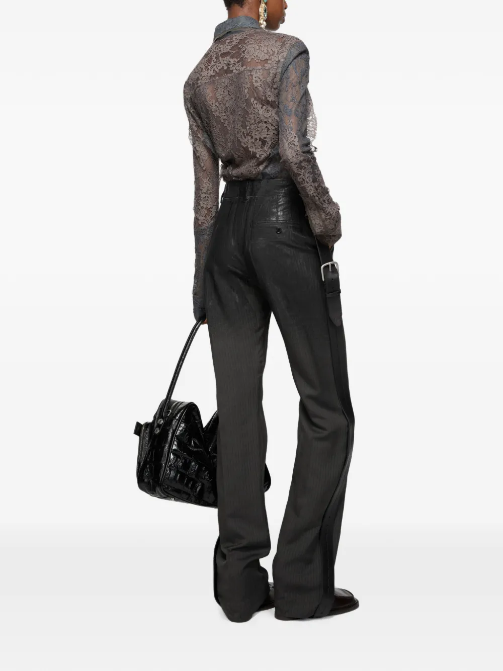 Acne Studios Tailored Degredé Pants in Black, view 3