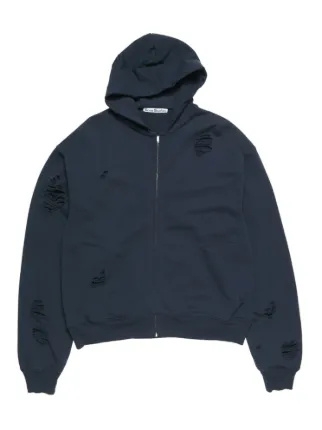Acne Studios トップス ダークブルーパーカー L Acne Studios ダメージ パーカー | ブルー | FARFETCH JP