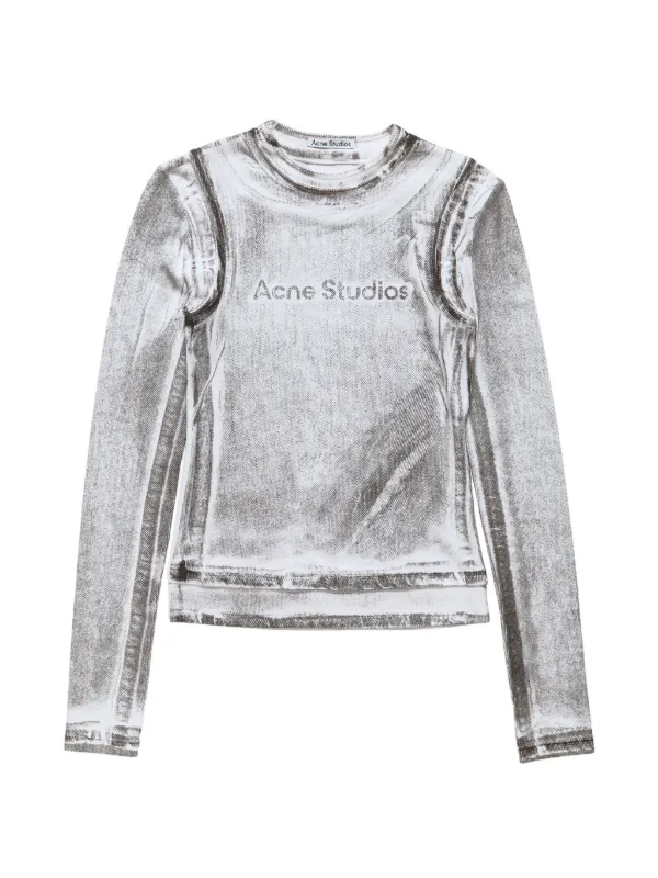 Acne Studios Layered Printed T-shirt in White