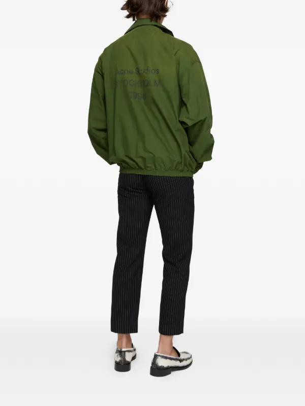 Acne Studios Washed Logo Jacket | Green | FARFETCH