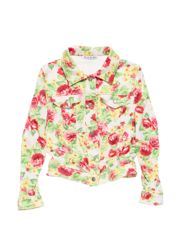 Acne Studios Floral Cotton Jacket in Neutrals