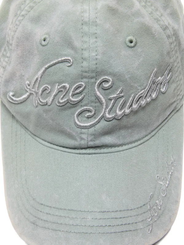 Acne Studios Embroidered Cap | Grey | FARFETCH