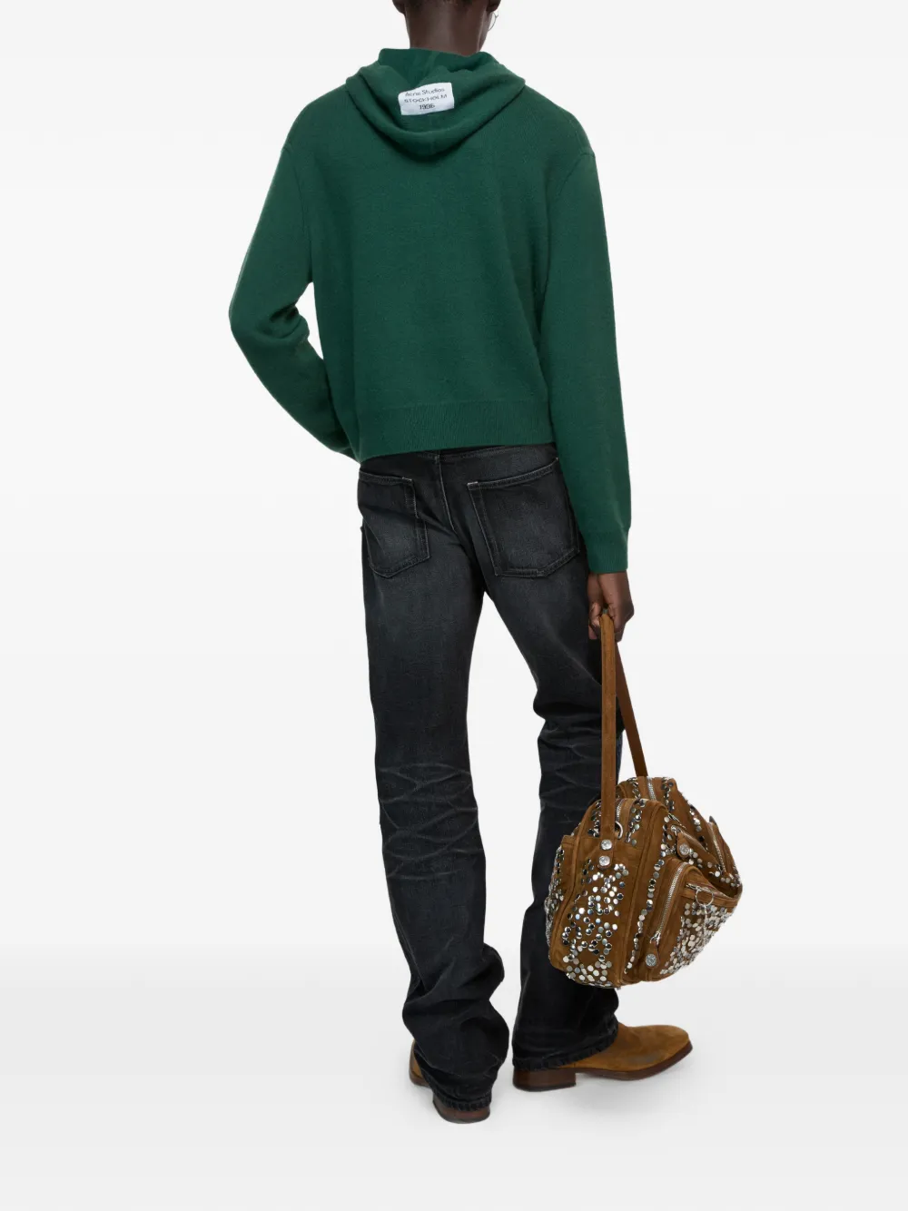 Acne Studios Gebreide hoodie Groen