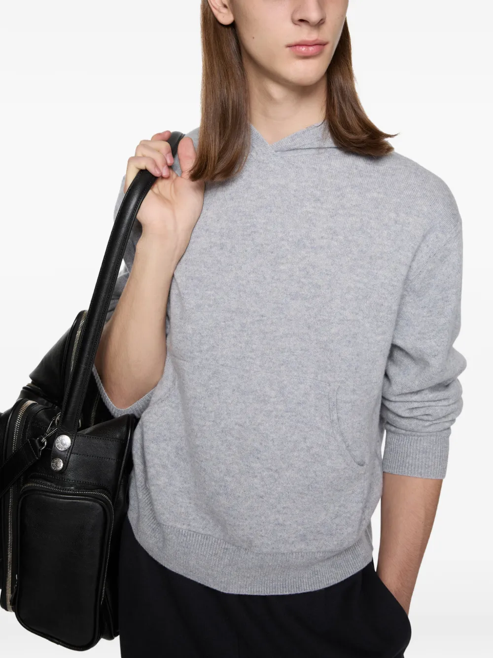 Acne Studios Gebreide hoodie Grijs