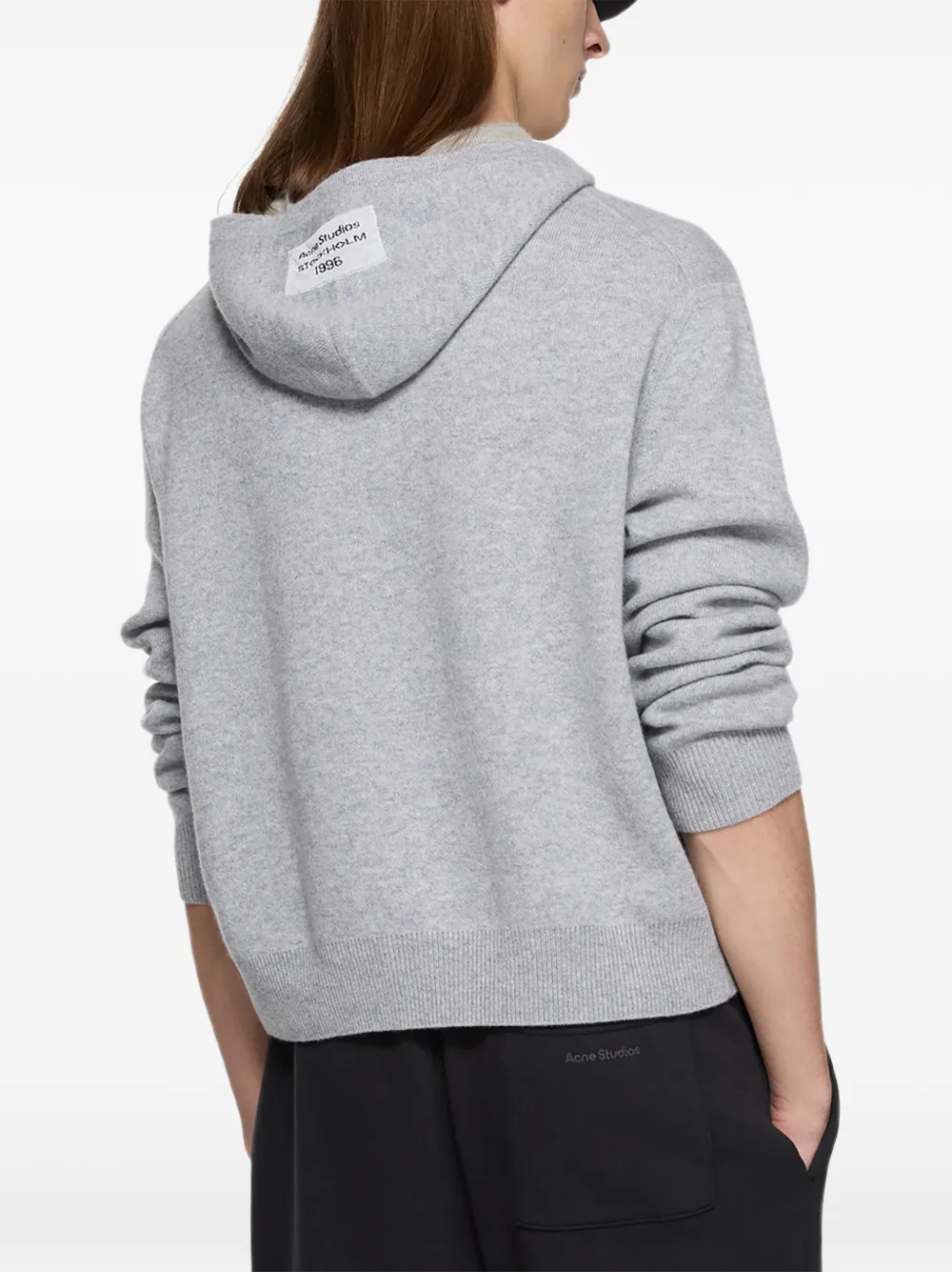 Acne Studios Gebreide hoodie Grijs