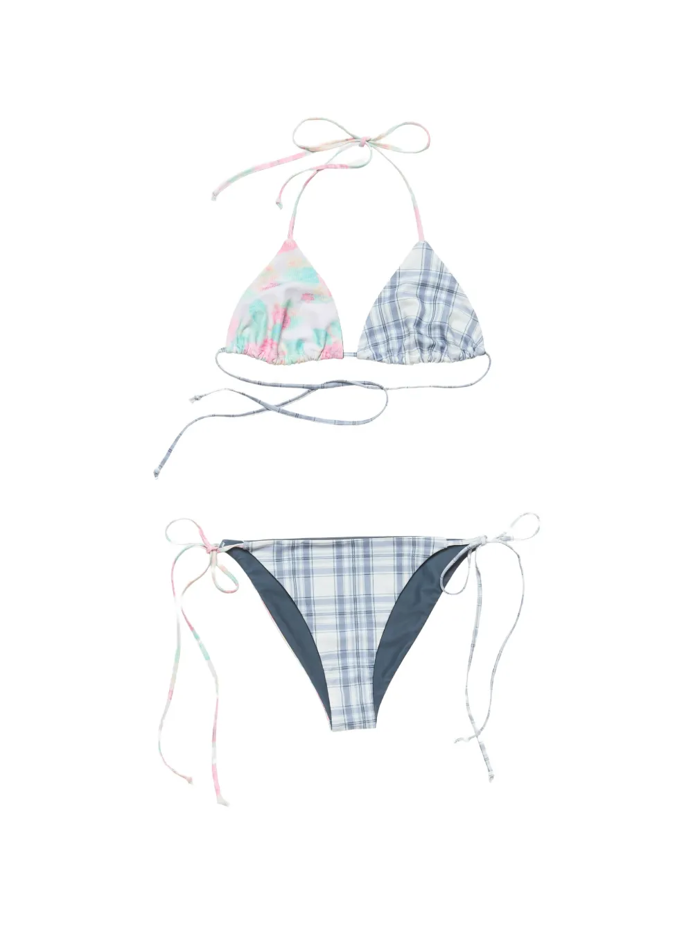 Acne Studios patchwork floral-print bikini - Blau