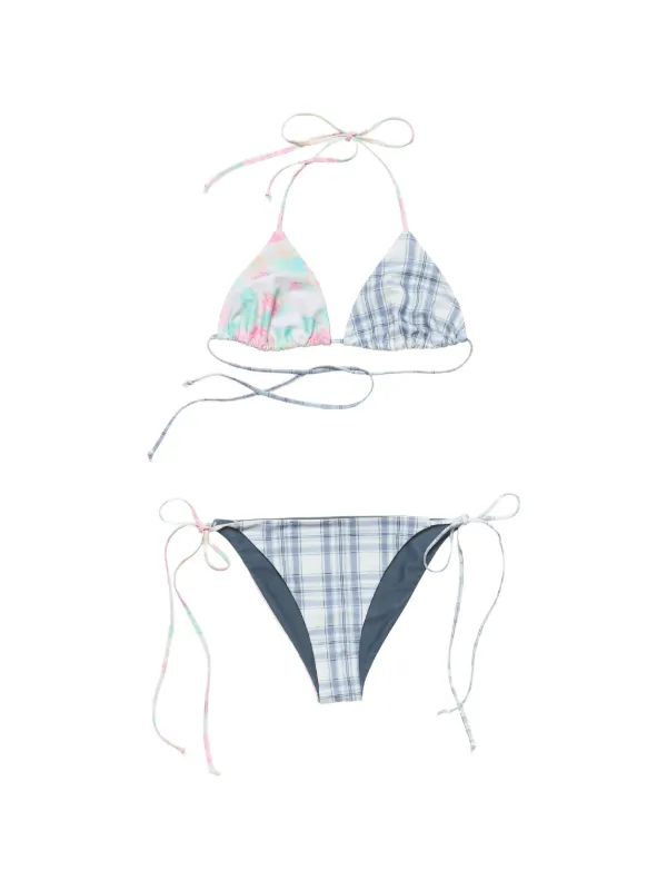 Acne Studios Flower Check Bikini in Blue
