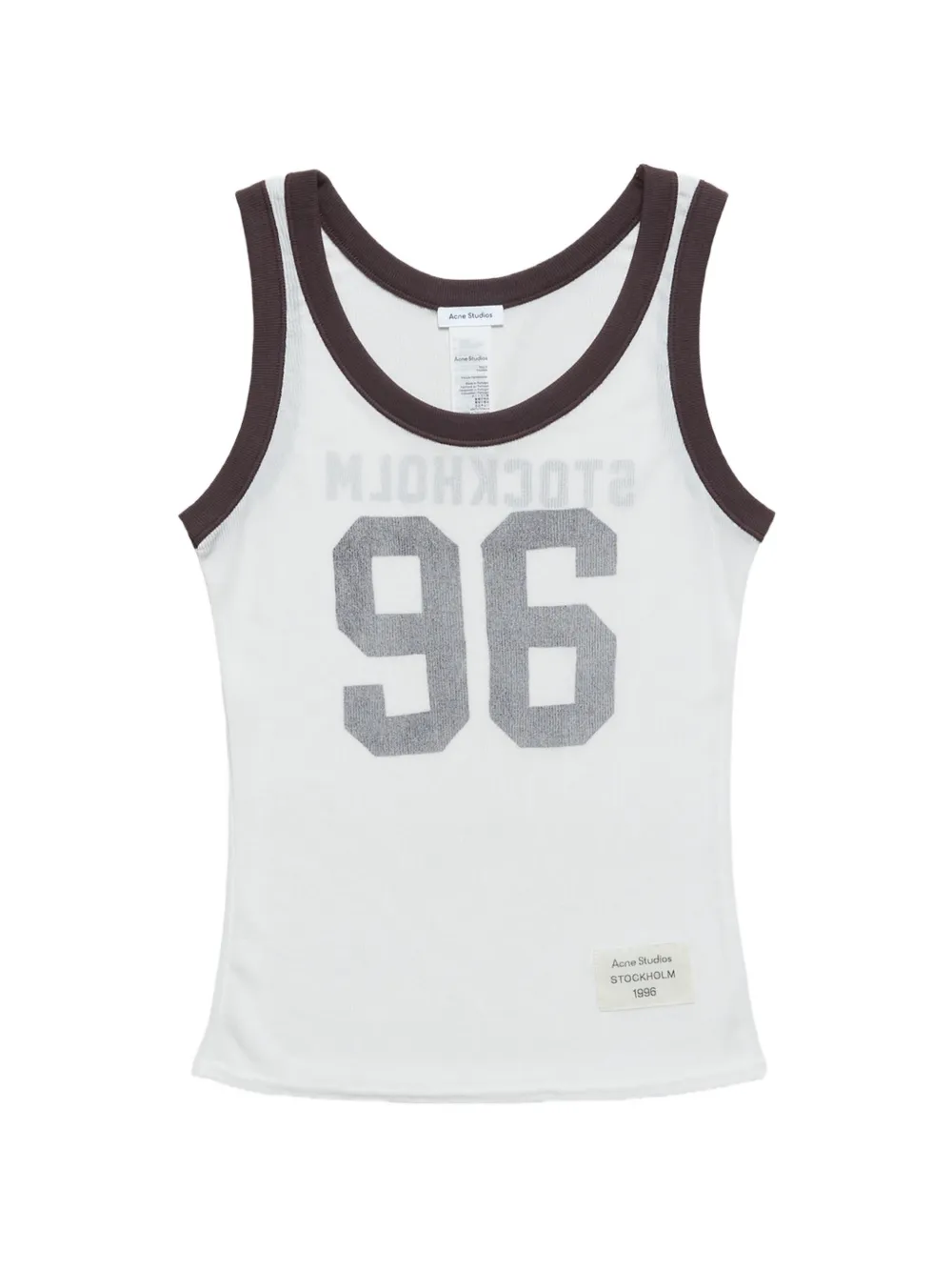 Acne Studios contrast-number tank top - Bianco