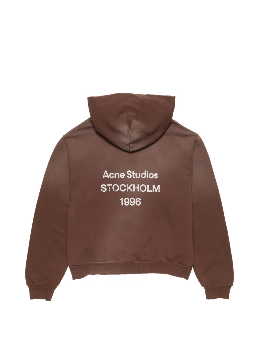 Acne Studios Fleece hoodie met logo Bruin