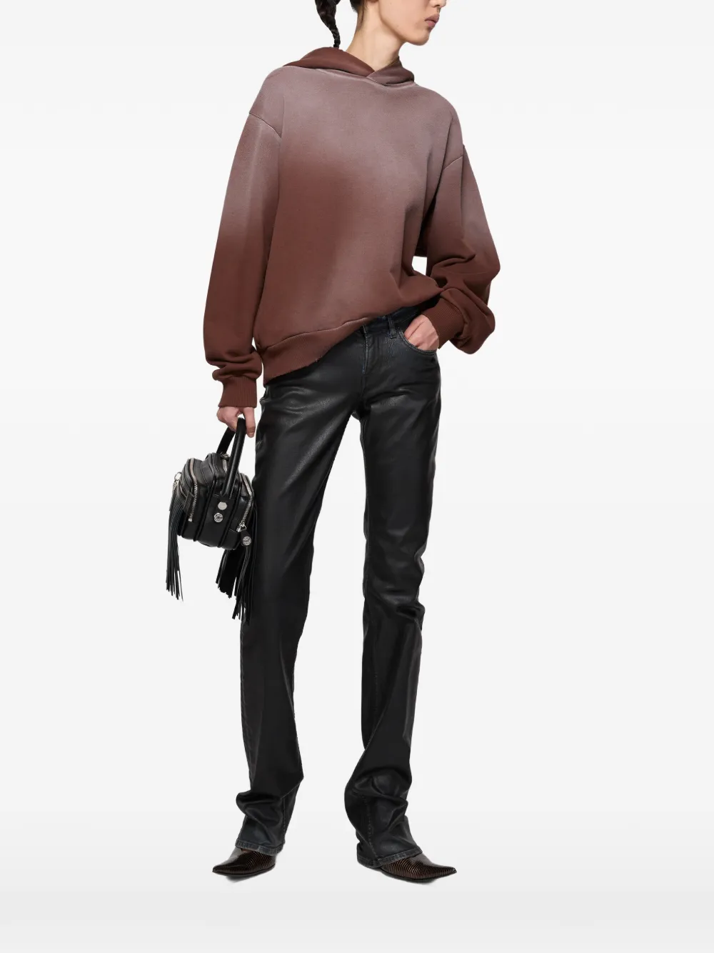 Acne Studios graphic-print hoodie - Marrone