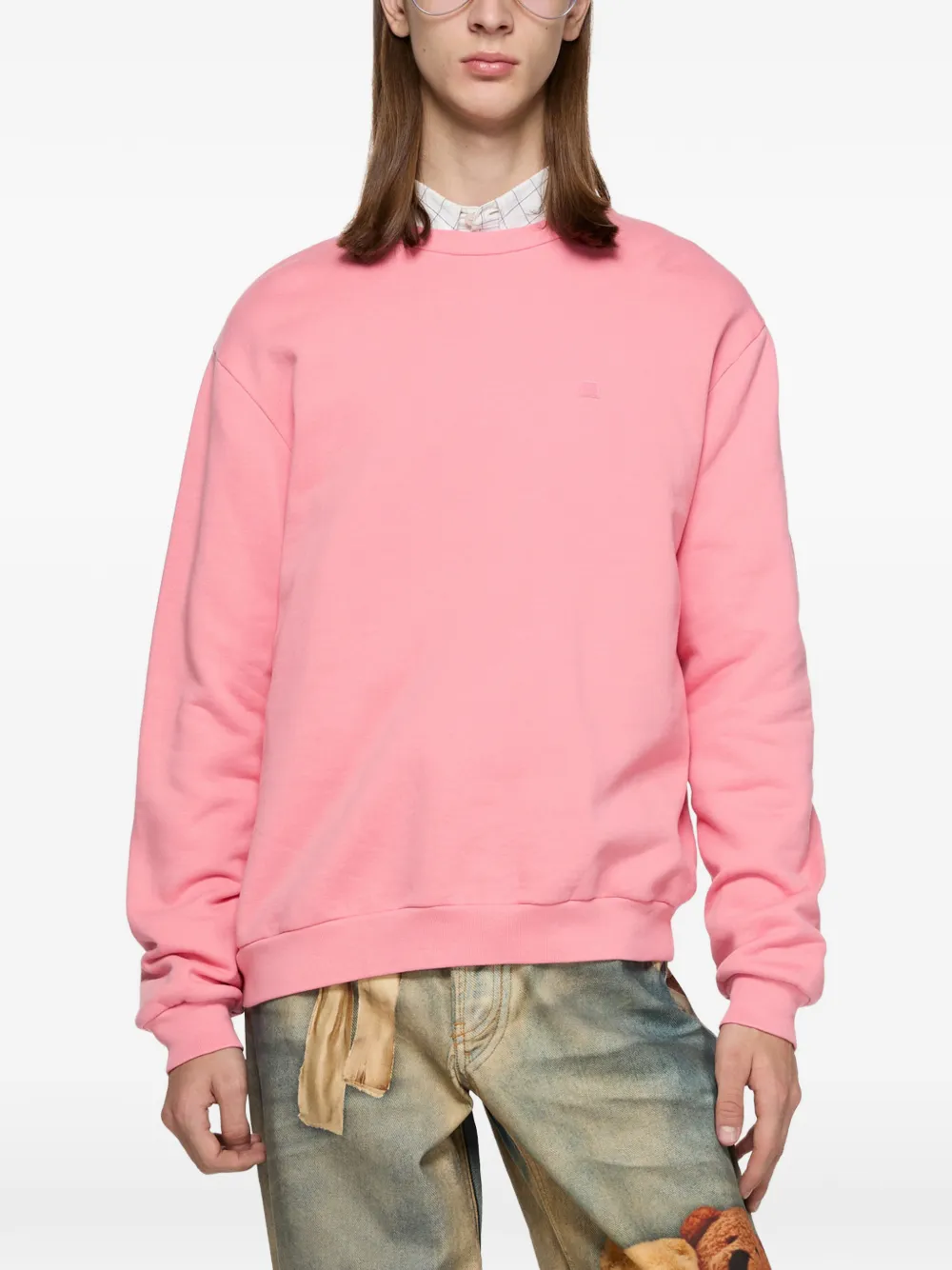 Acne Studios Fleece sweater met logo Roze