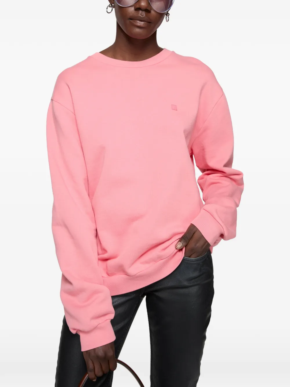 Acne Studios Fleece sweater met logo Roze