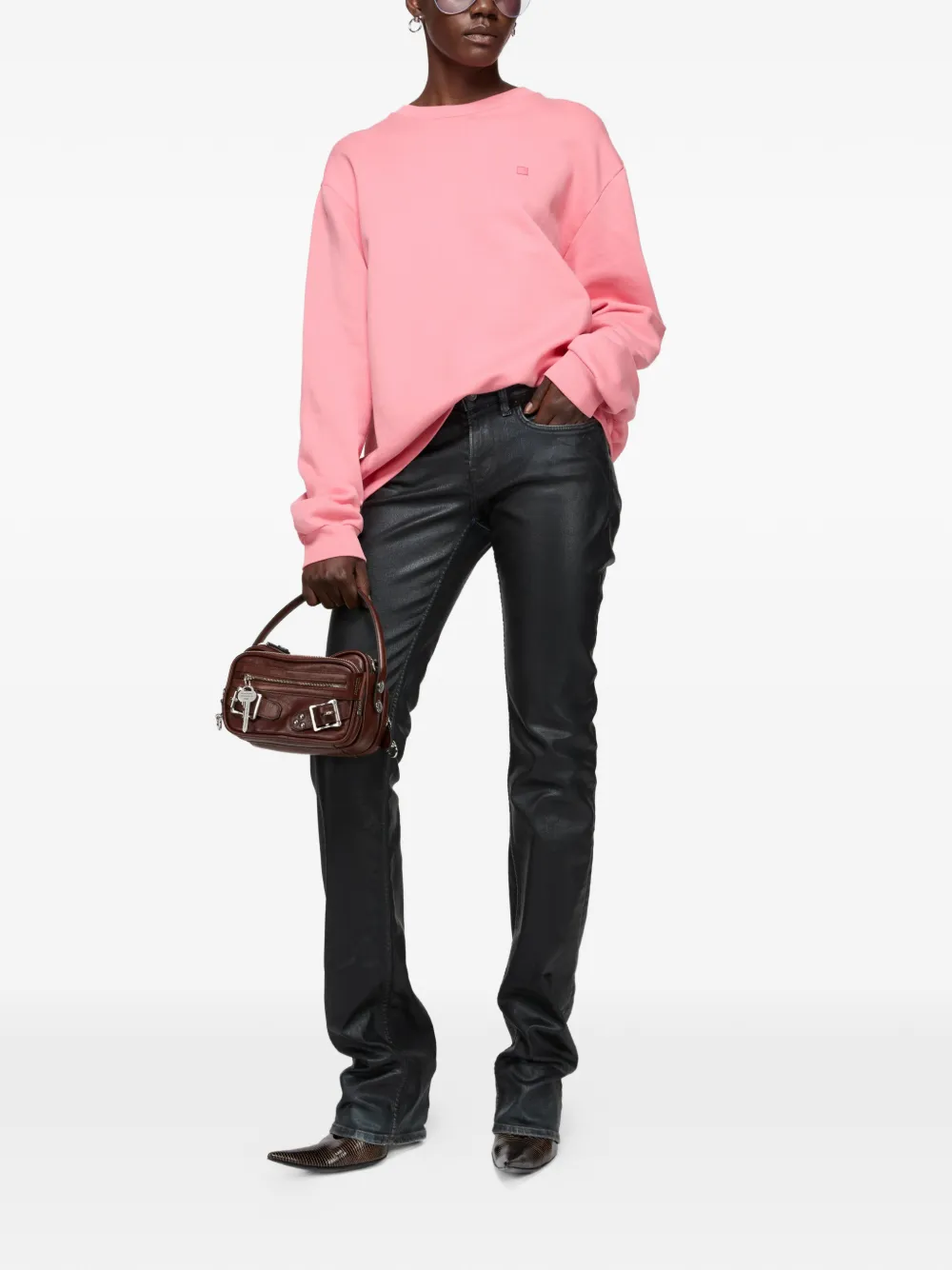  Acne Studios Logo Sweatshirt - Pink 