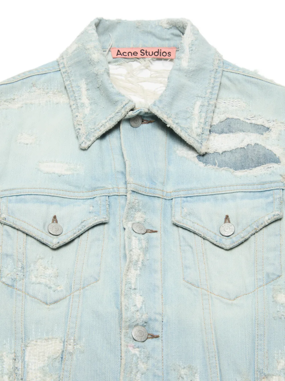 Acne Studios ダメージ デニムジャケット | ブルー | FARFETCH JP