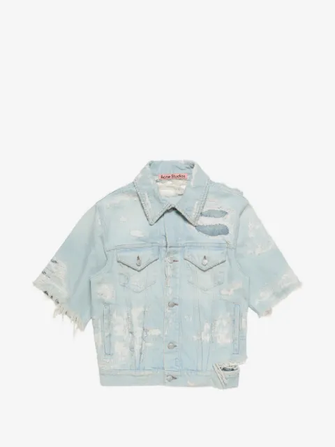 Acne Studios chamarra de mezclilla con efecto envejecido