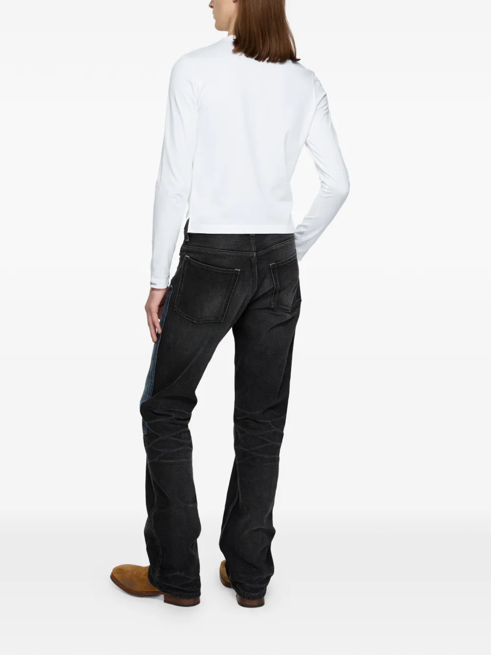 Acne Studios Satijnen T-shirt met label Wit