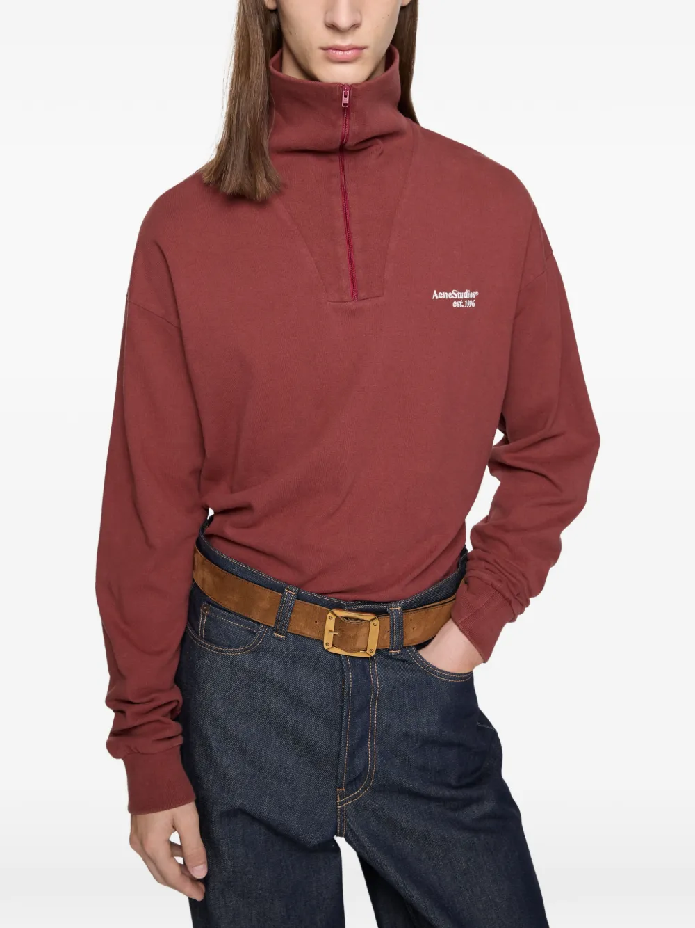 Acne Studios Sweater met logo Rood
