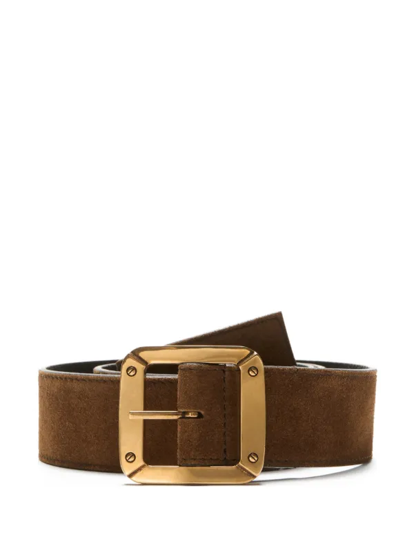 Acne Studios Reversible Leather Belt in Cognac Brown/black