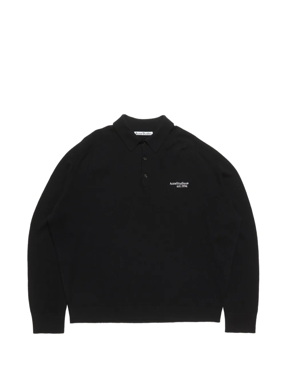 Acne Studios logo-embroidered polo shirt – Black