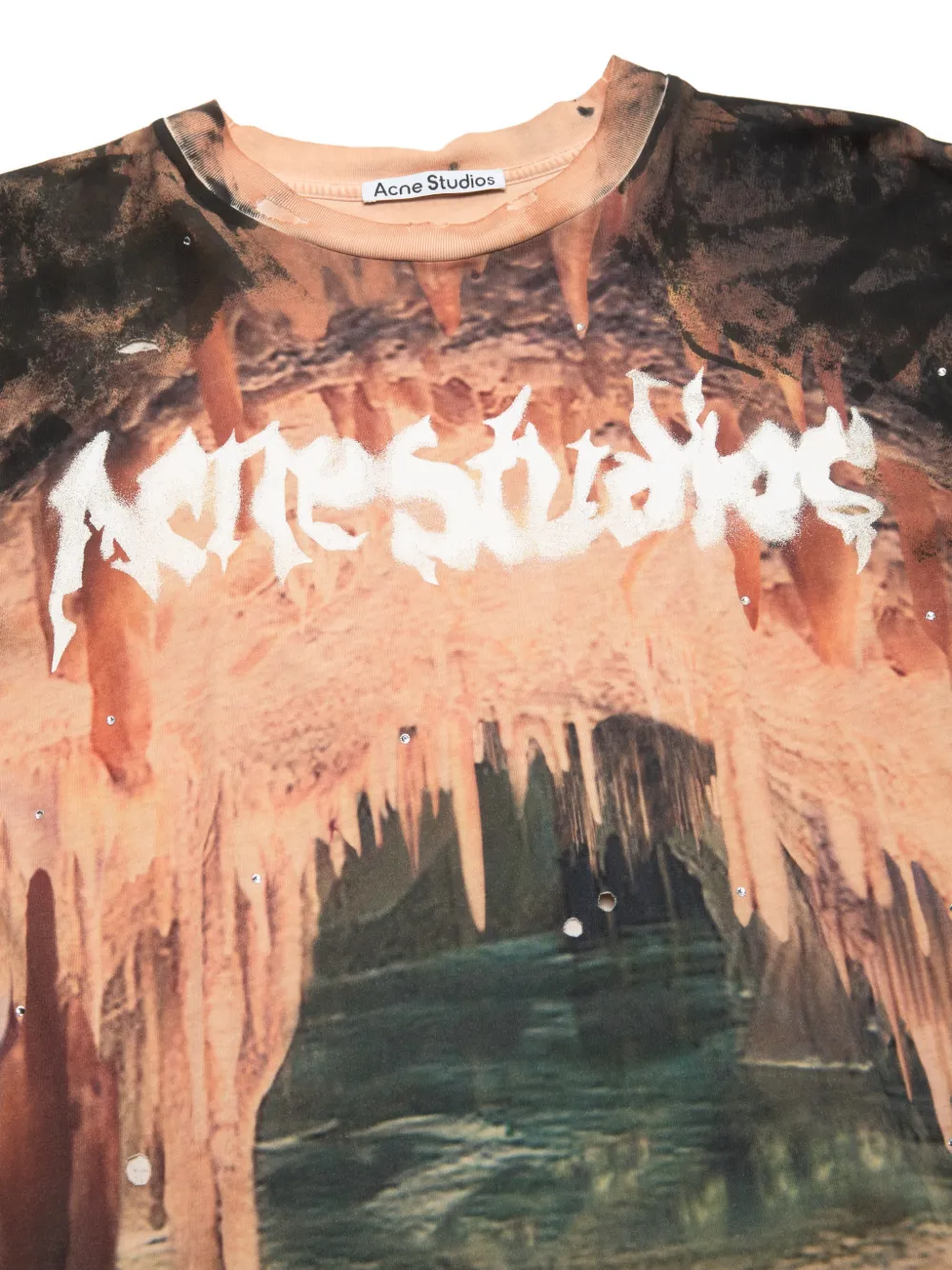 Acne Studios T-shirt met logo en stras Zwart