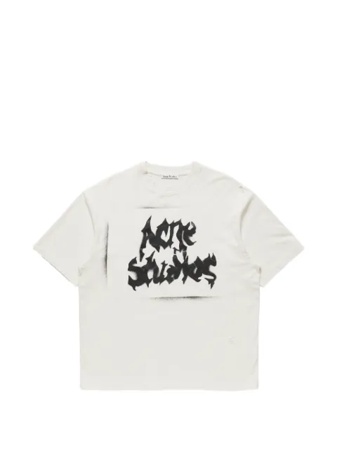 Acne Studios logo-print distressed T-shirt