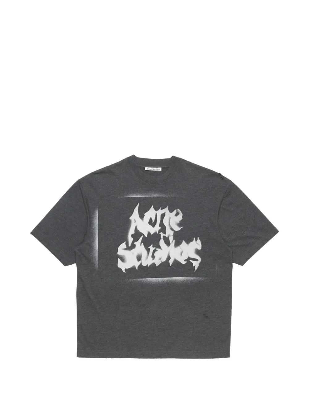 Acne Studios logo-print distressed T-shirt - Grigio