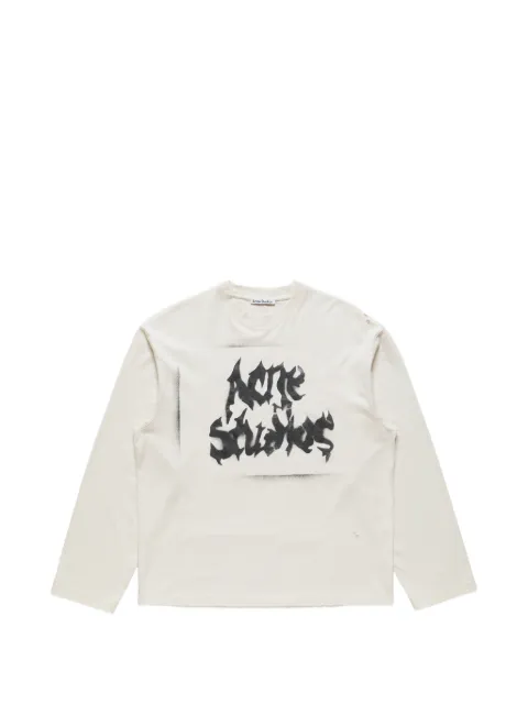 Acne Studios logo-print distressed T-shirt