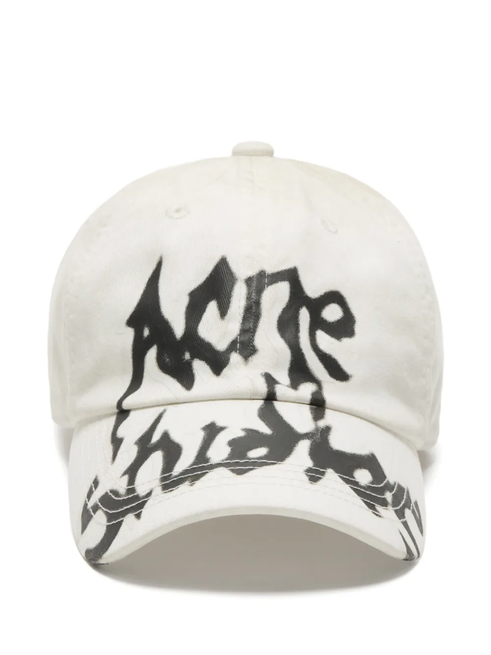 Acne Studios Logo-print Baseball Cap In Gray