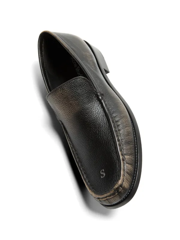 Acne Studios レザーローファー | ブラック | FARFETCH JP