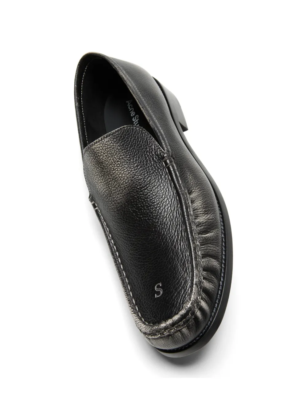 Acne Studios Leren loafers met stiksel Zwart